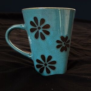 Turquoise Floral Cutout Mug